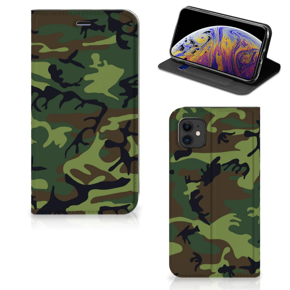 Apple iPhone 11 Hoesje met Magneet Army Dark