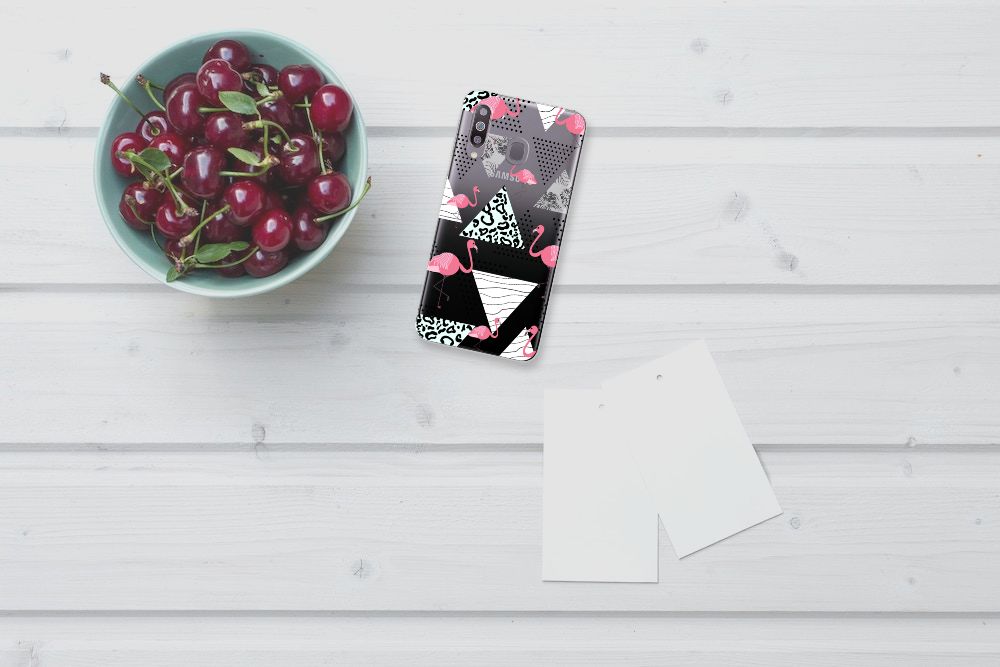 Samsung Galaxy M30 TPU Hoesje Flamingo Triangle