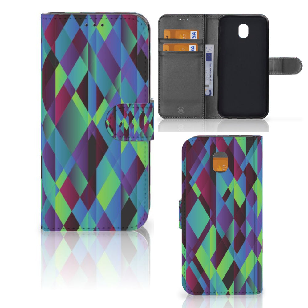Samsung Galaxy J5 2017 Book Case Abstract Green Blue