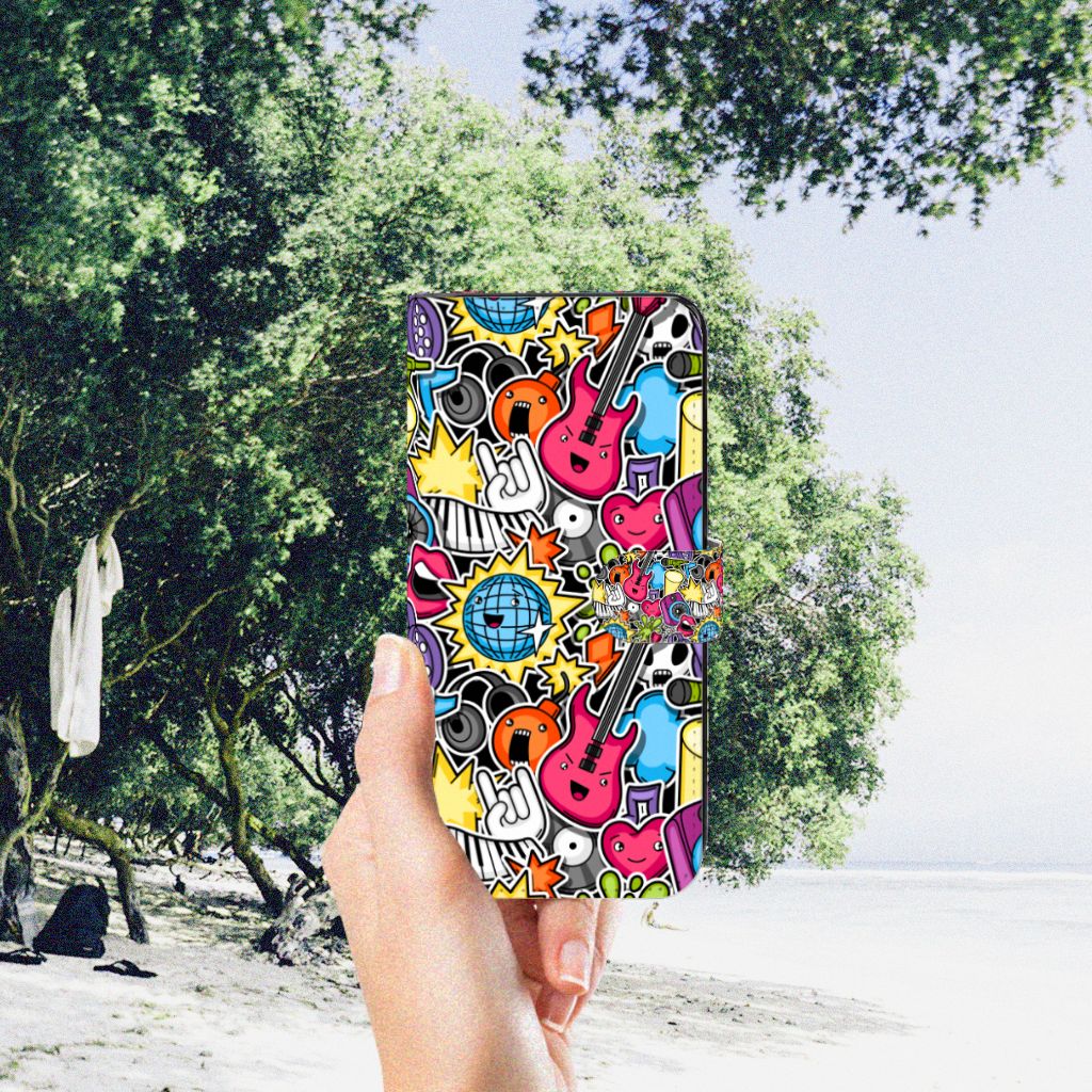Samsung Galaxy A34 Wallet Case met Pasjes Punk Rock