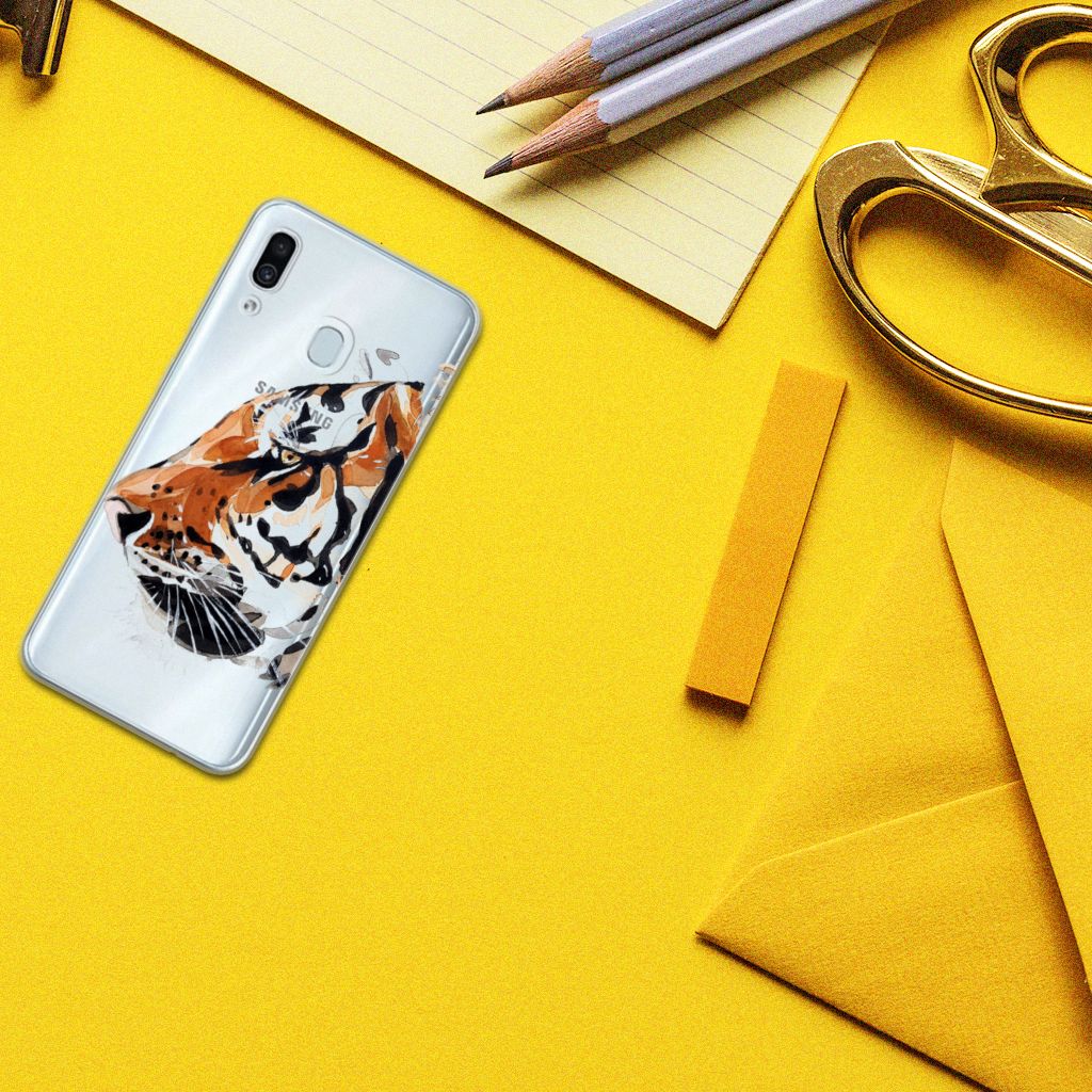 Hoesje maken Samsung Galaxy A30 Watercolor Tiger