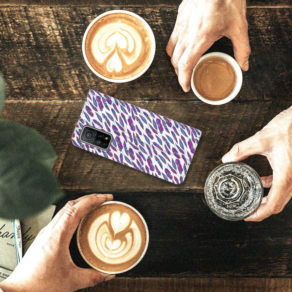 Xiaomi Mi 10T | 10T Pro Hoesje met Magneet Feathers Color - B2C Telecom