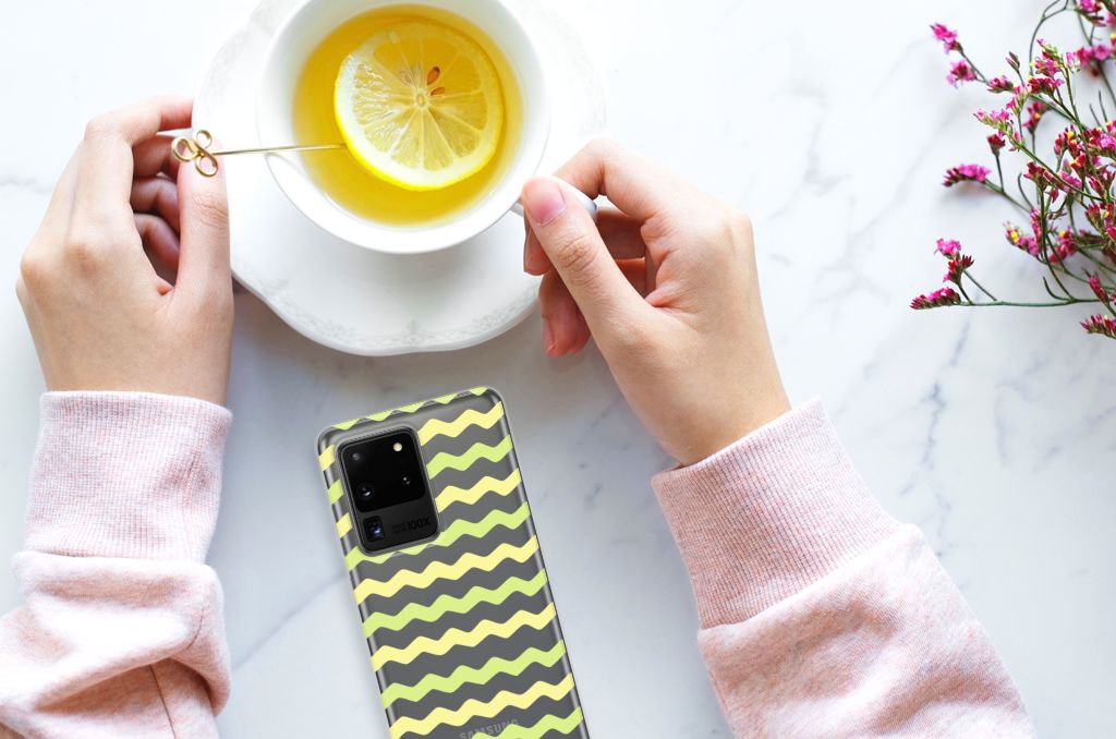 Samsung Galaxy S20 Ultra TPU bumper Waves Yellow B2C Telecom