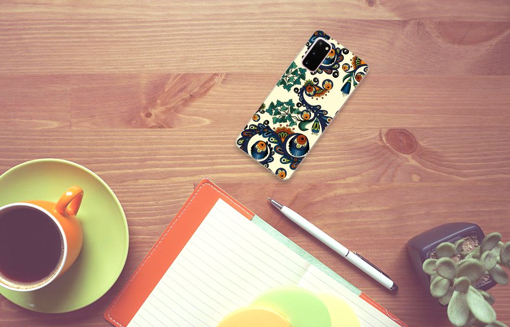 Siliconen Hoesje Samsung Galaxy S20 Barok Flower B2C Telecom