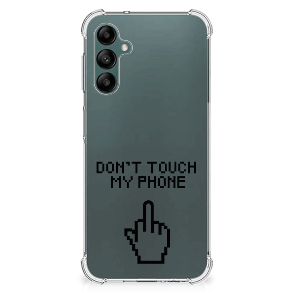 Samsung Galaxy A14 5G/4G Anti Shock Case Finger Don't Touch My Phone with finger graphic design