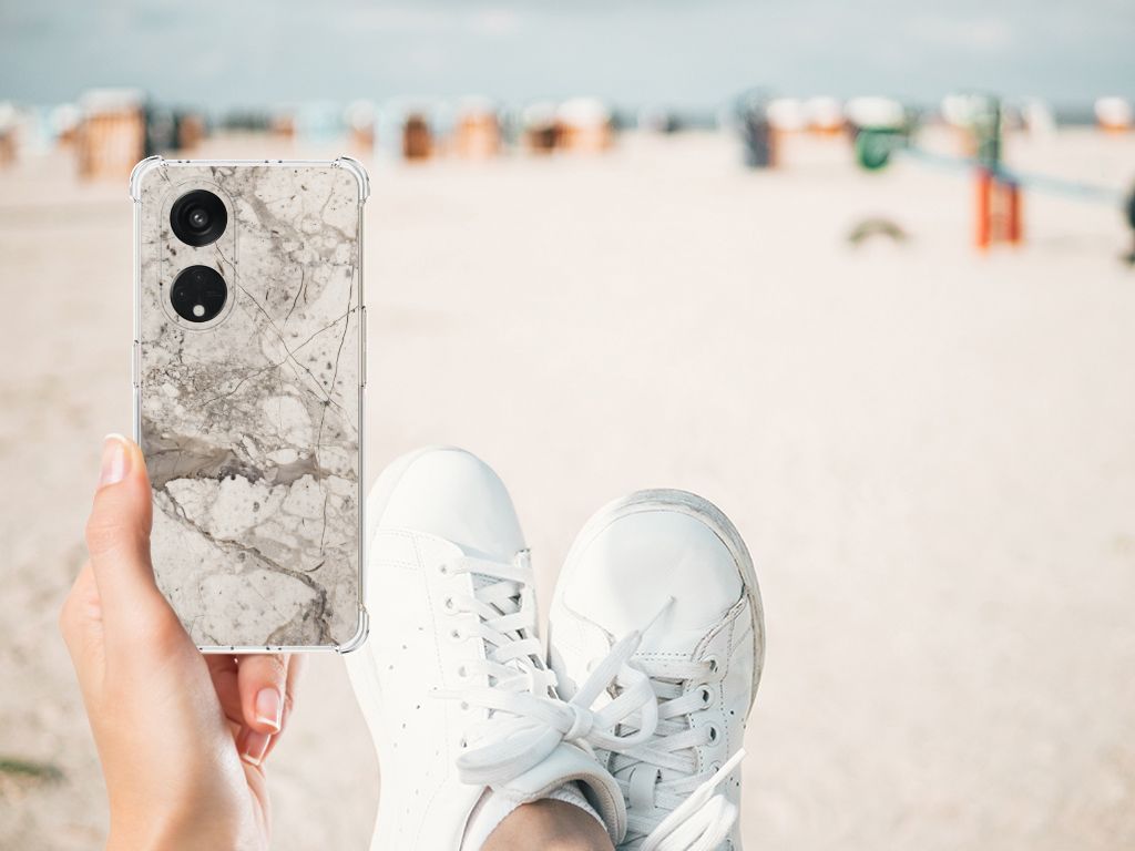 OPPO Reno8 T 5G Anti-Shock Hoesje Marmer Beige B2C Telecom
