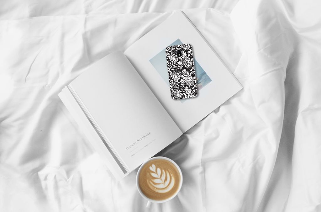 Samsung Galaxy J3 2017 TPU Case Black Flowers