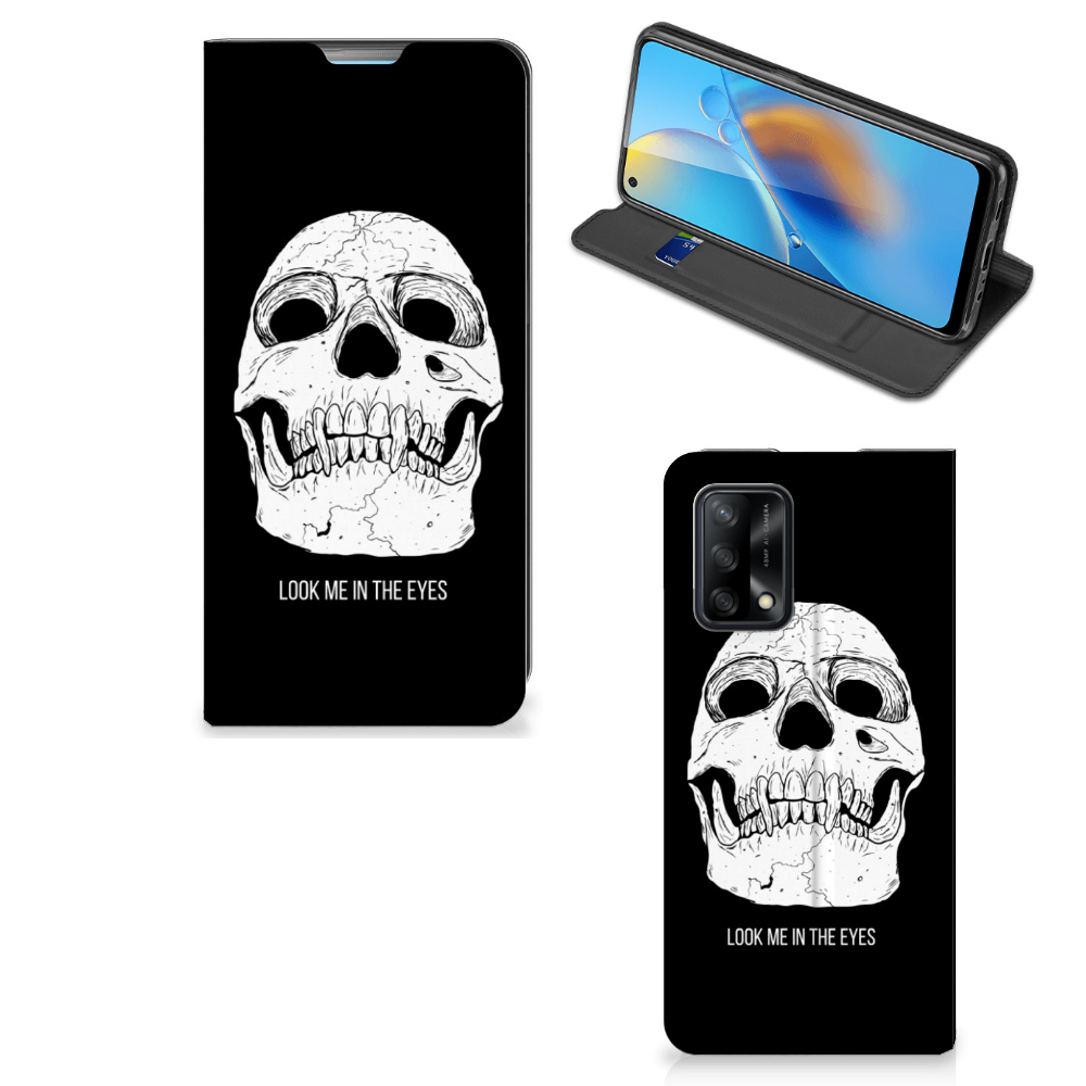 Mobiel BookCase OPPO A74 4G Skull Eyes - B2C Telecom