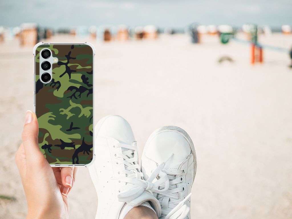 Samsung Galaxy A54 Doorzichtige Silicone Hoesje Army Dark B2C Telecom