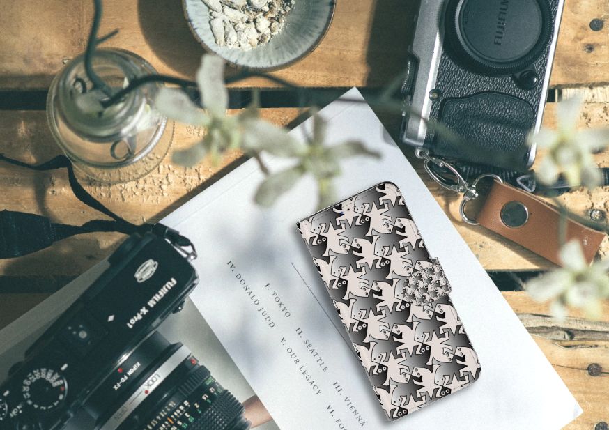 Samsung Galaxy A20s Telefoonhoesje met Pasjes Salamander Grey