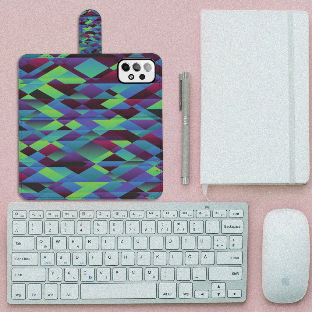 Samsung Galaxy A73 5G Book Case Abstract Green Blue