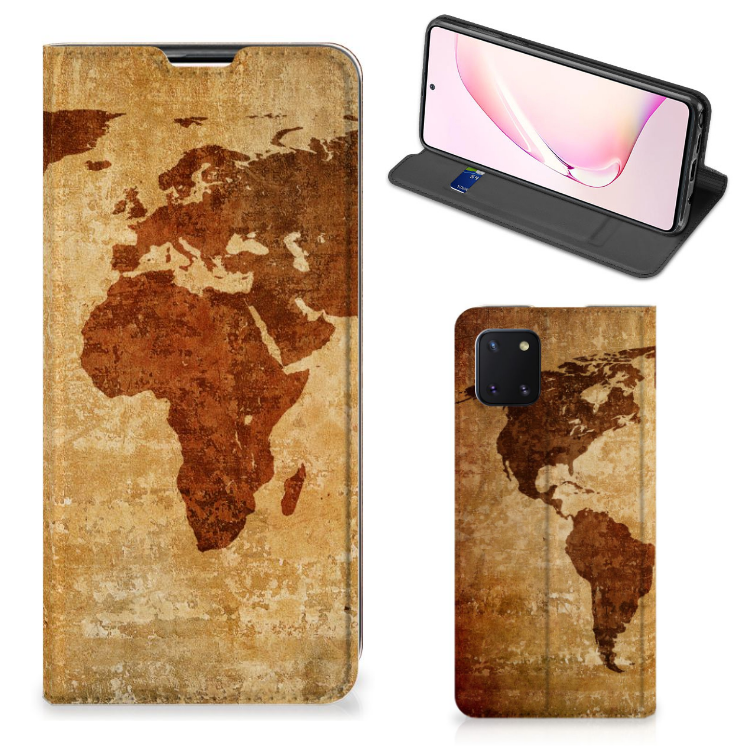 Samsung Galaxy Note 10 Lite Book Cover Wereldkaart - B2C Telecom