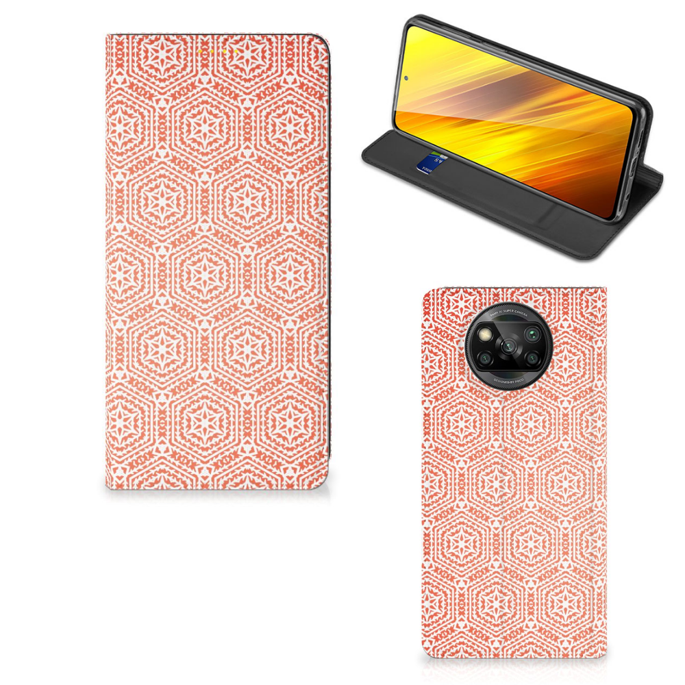 Xiaomi Poco X3 Pro | Poco X3 Hoesje met Magneet Pattern Orange - B2C Telecom
