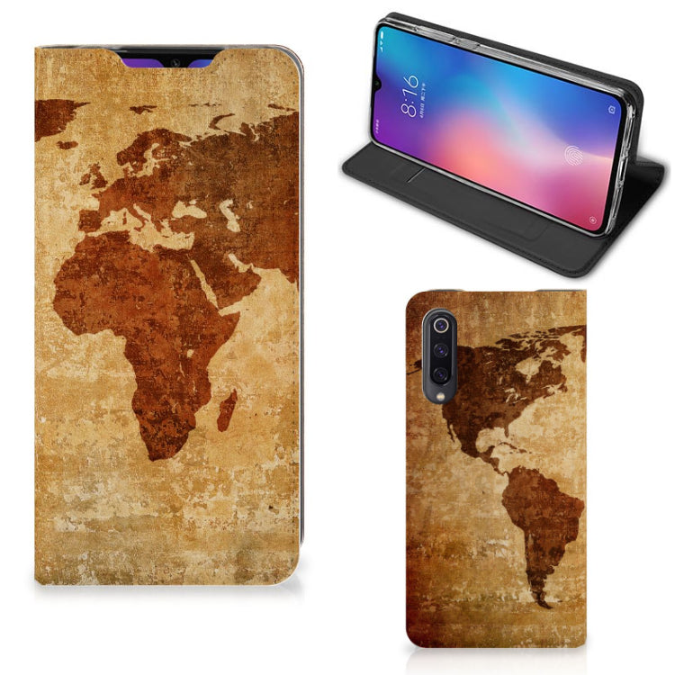 Xiaomi Mi 9 Book Cover Wereldkaart
