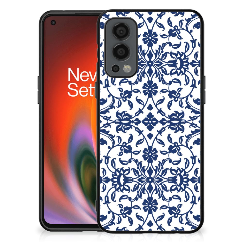 OnePlus Nord 2 Bloemen Hoesje Flower Blue