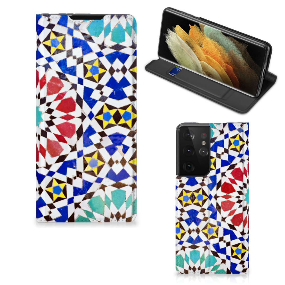 Samsung Galaxy S21 Ultra Standcase Mozaïek - B2C Telecom