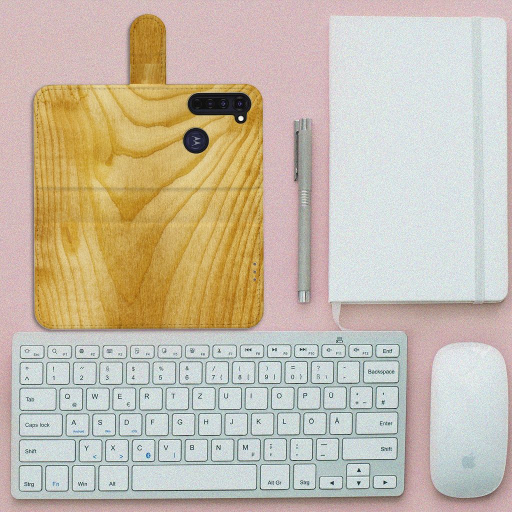 Motorola Moto G Pro Book Style Case Licht Hout