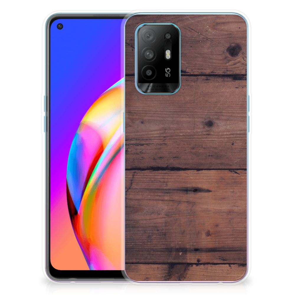 OPPO A94 5G | Reno5 Z Bumper Hoesje Old Wood B2C Telecom