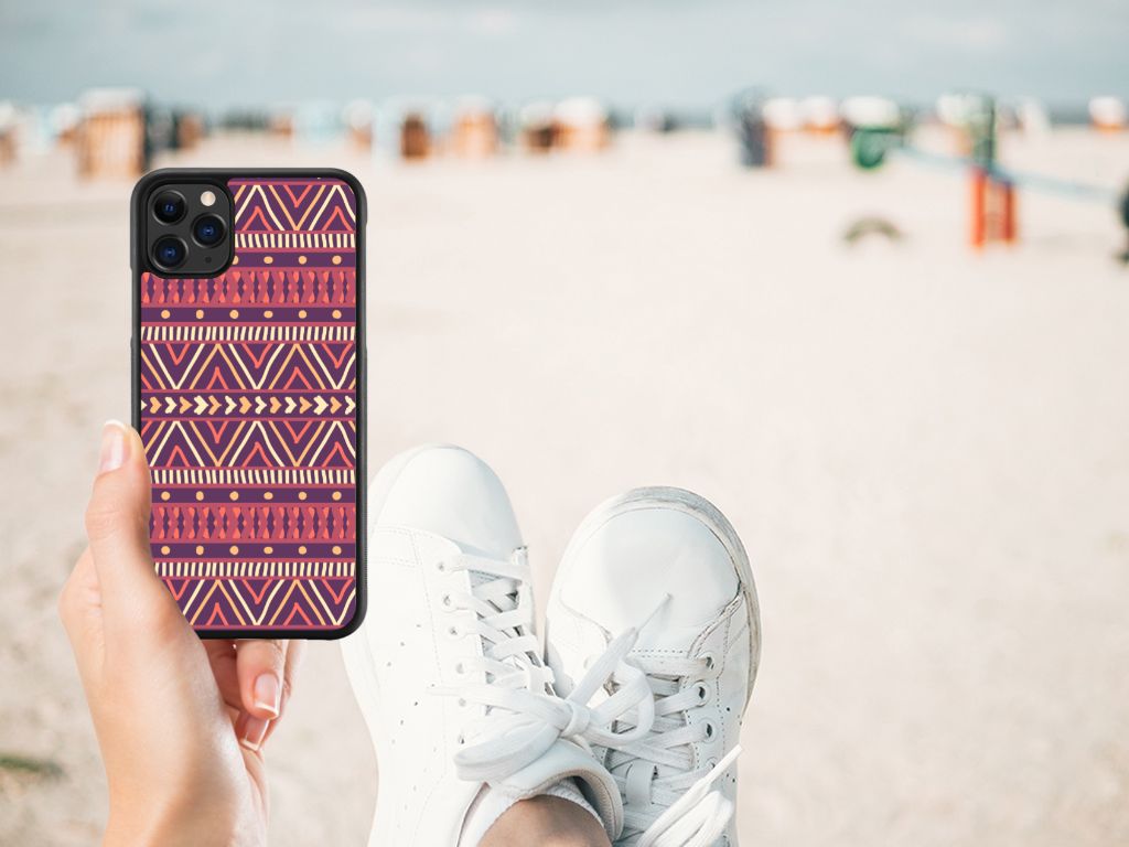 Apple iPhone 11 Pro Max Bumper Case Aztec Paars B2C Telecom