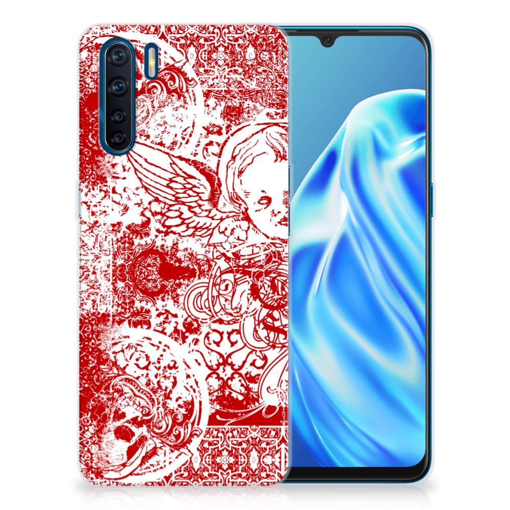 Silicone Back Case OPPO A91 Angel Skull Rood B2C Telecom