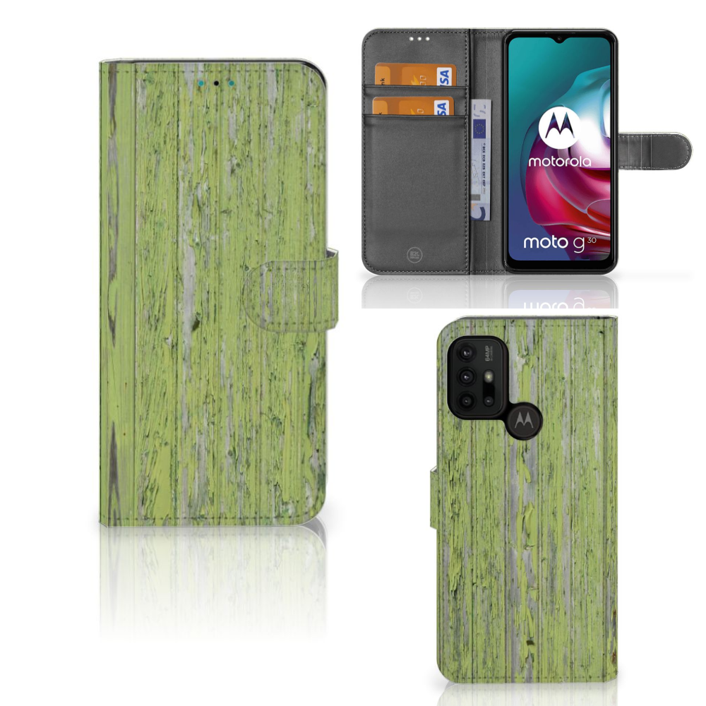 Motorola Moto G10 | G20 | G30 Book Style Case Green Wood