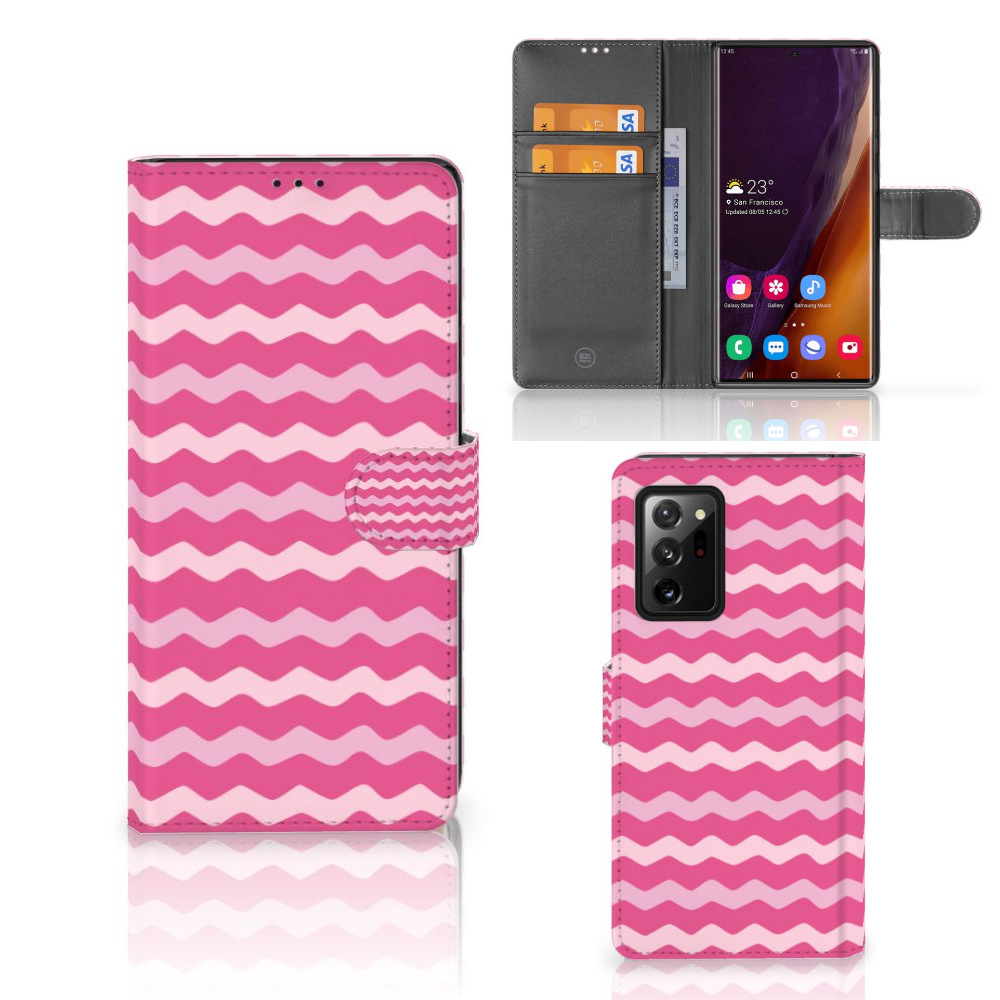 Samsung Galaxy Note20 Ultra Telefoon Hoesje Waves Pink