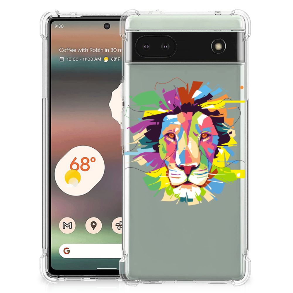 Google Pixel 6A Stevig Bumper Hoesje Lion Color