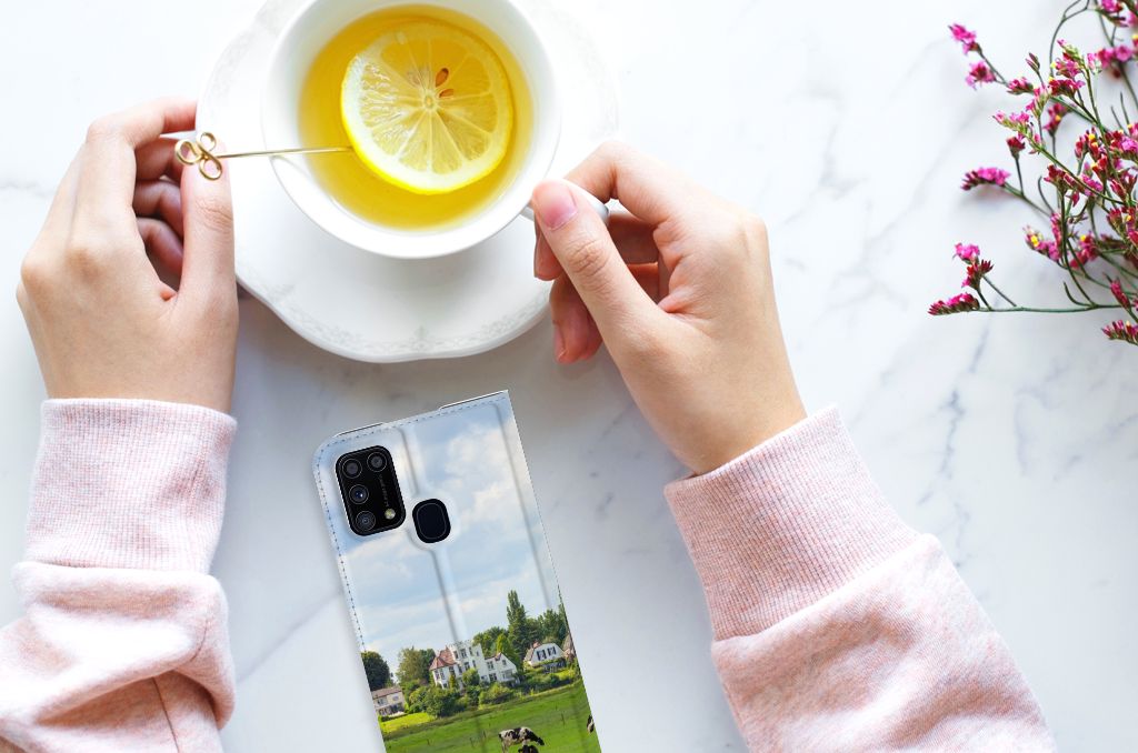 Samsung Galaxy M31 Hoesje maken Koeien - B2C Telecom