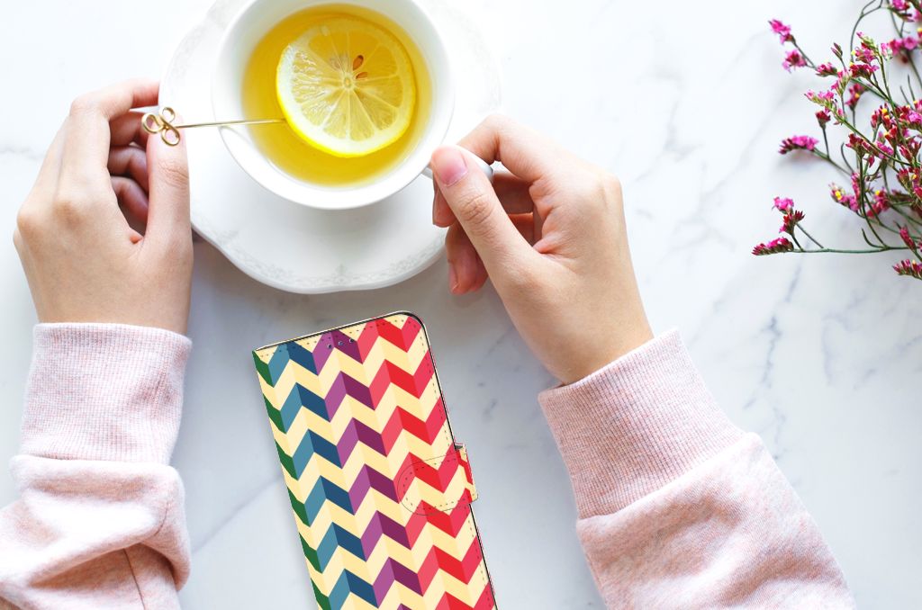 Motorola Moto G22 Telefoon Hoesje Zigzag Multi Color