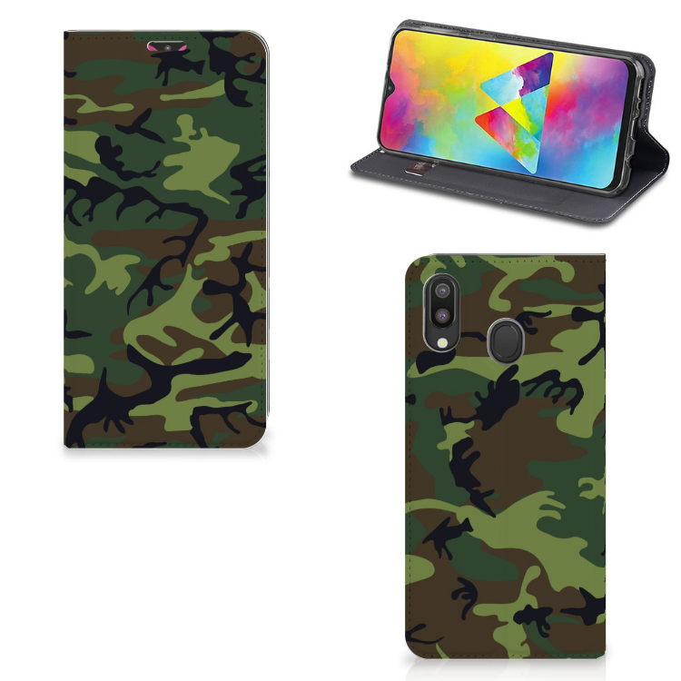Samsung Galaxy M20 Hoesje met Magneet Army Dark