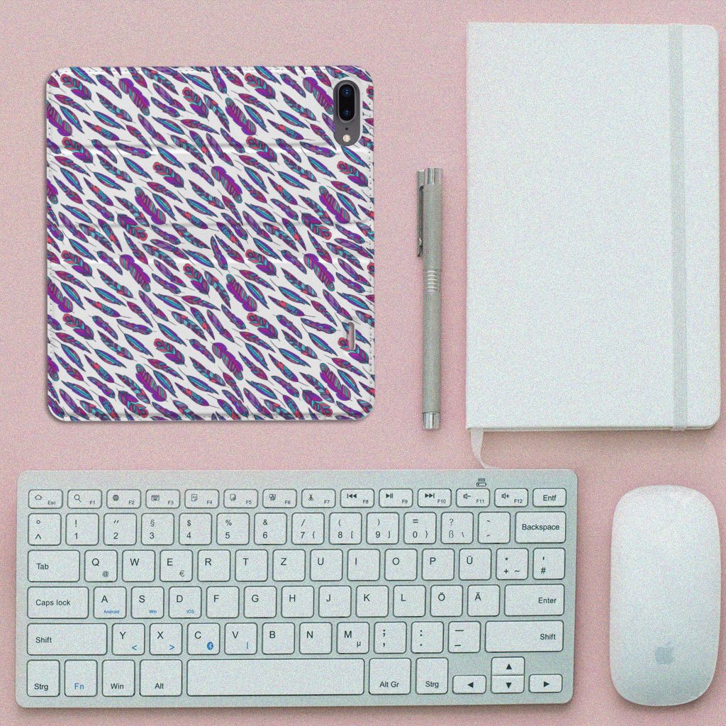 Apple iPhone 7 Plus | 8 Plus Hoesje met Magneet Feathers Color