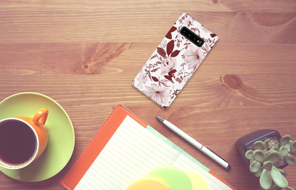 Bookcase Samsung Galaxy S10 Plus Watercolor Flowers