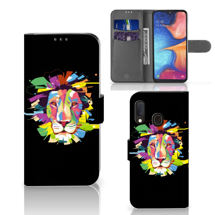 Samsung Galaxy A20e Leuk Hoesje Lion Color