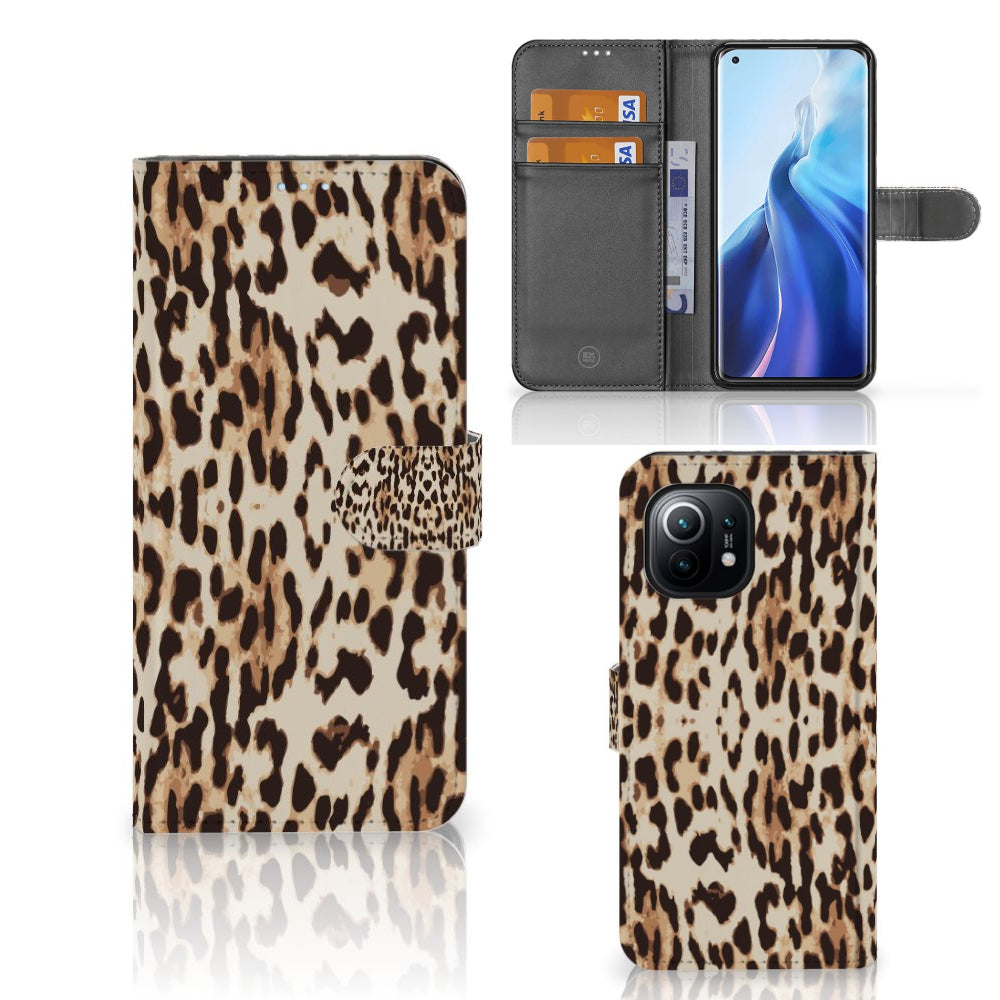 Xiaomi Mi 11 Telefoonhoesje met Pasjes Leopard