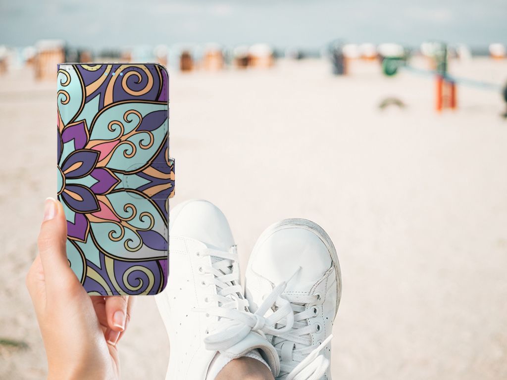 OPPO A74 4G Hoesje Purple Flower