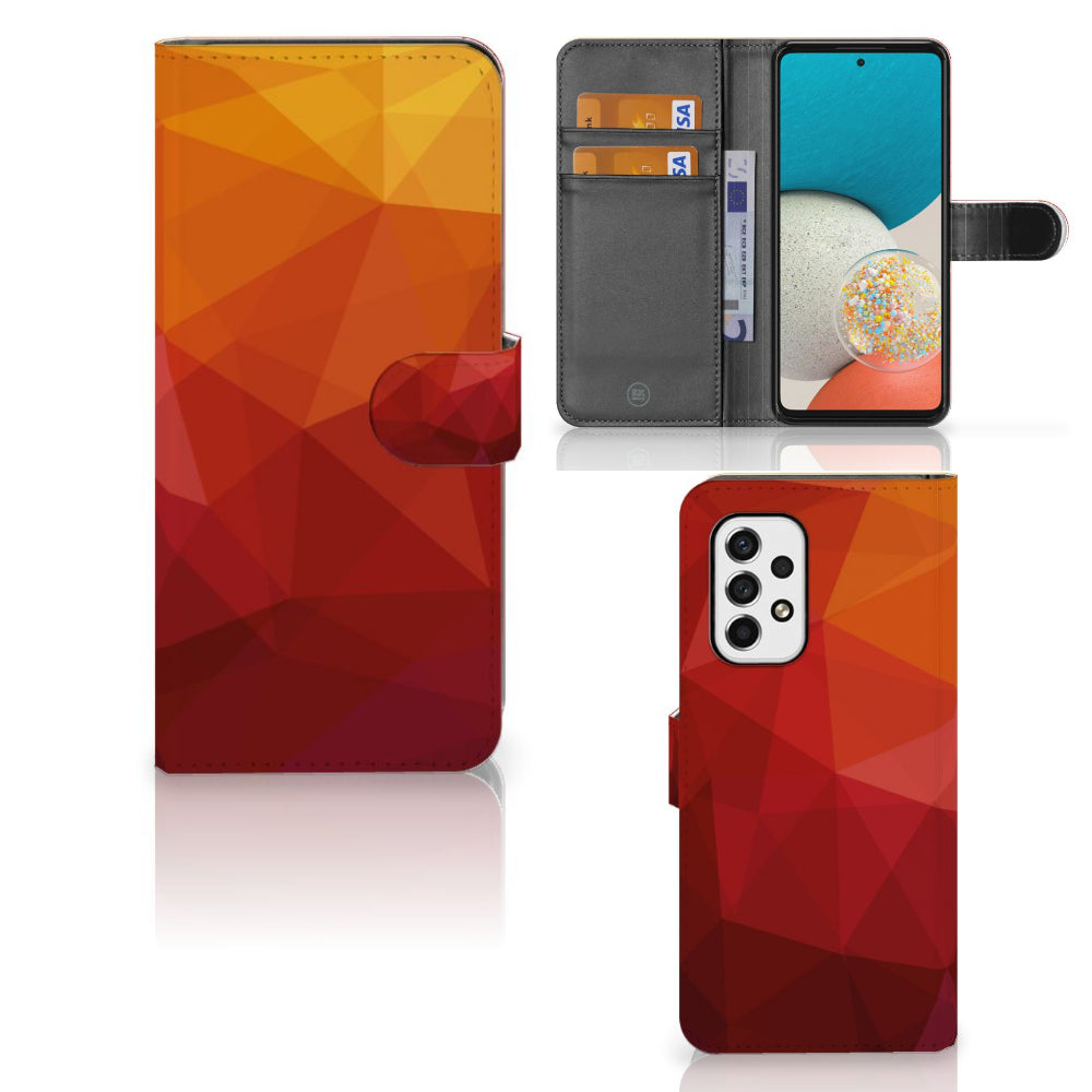 Book Case voor Samsung Galaxy A53 Polygon Red