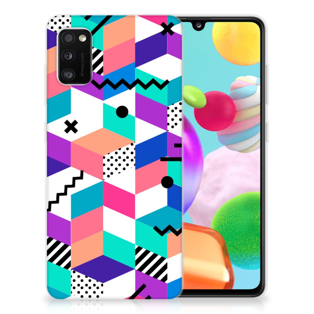 Samsung Galaxy A41 TPU Hoesje Blokken Kleurrijk B2C Telecom