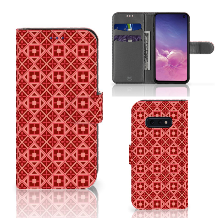 Samsung Galaxy S10e Telefoon Hoesje Batik Rood