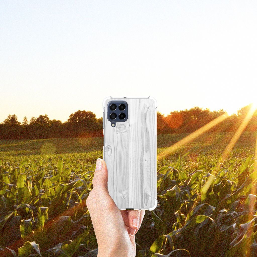 Samsung Galaxy M53 Stevig Telefoonhoesje White Wood B2C Telecom