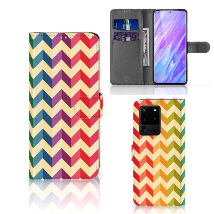 Samsung Galaxy S20 Ultra Telefoon Hoesje Zigzag Multi Color