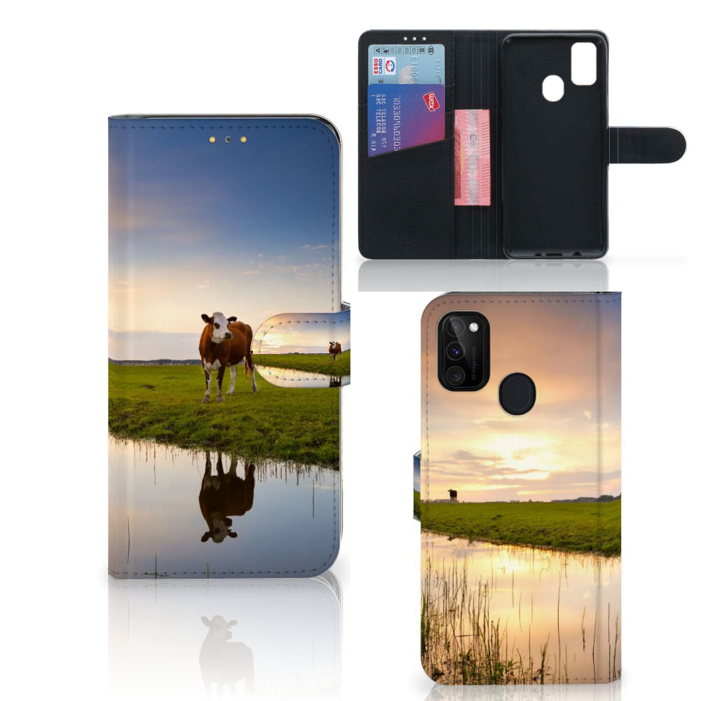 Samsung Galaxy M21 | M30s Telefoonhoesje met Pasjes Koe
