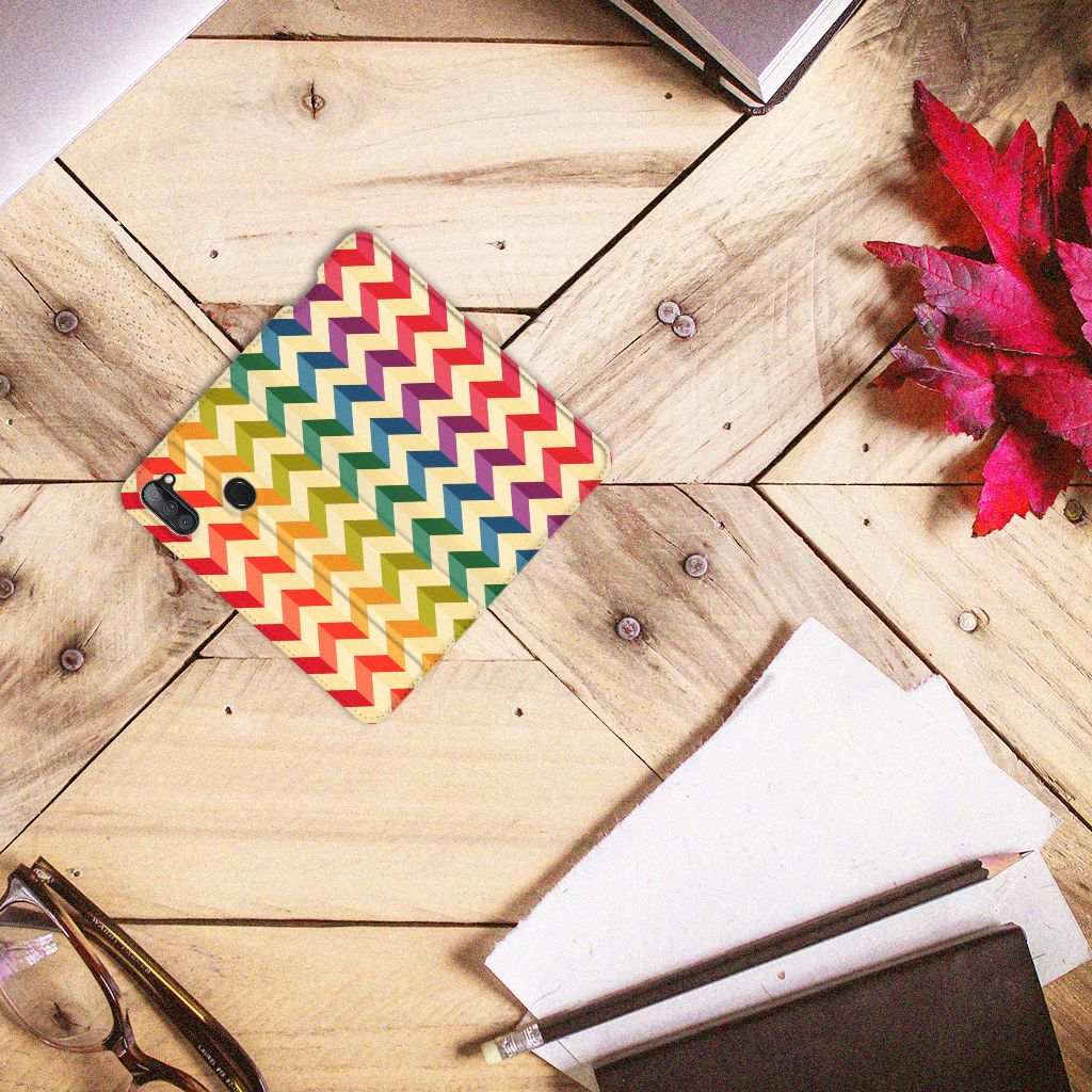 Samsung Galaxy M11 | A11 Hoesje met Magneet Zigzag Multi Color - B2C Telecom