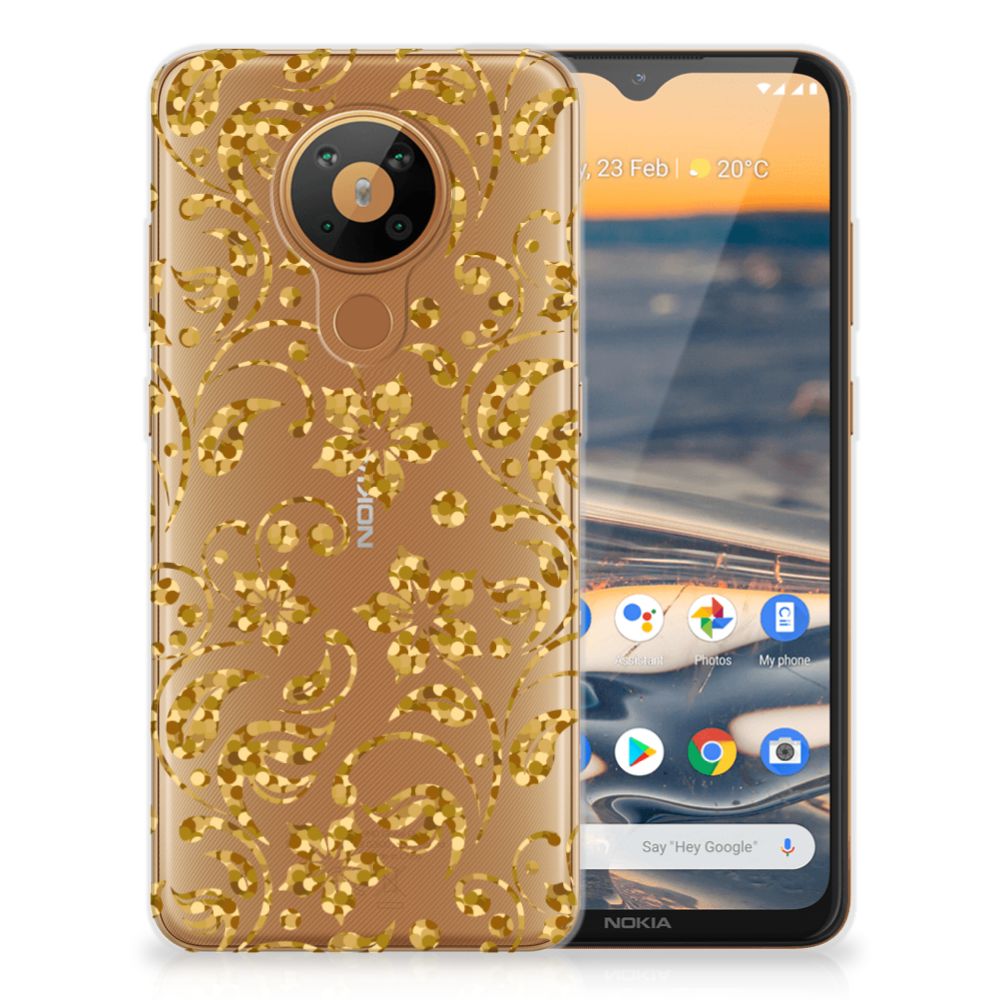 Nokia 5.3 TPU Case Gouden Bloemen B2C Telecom