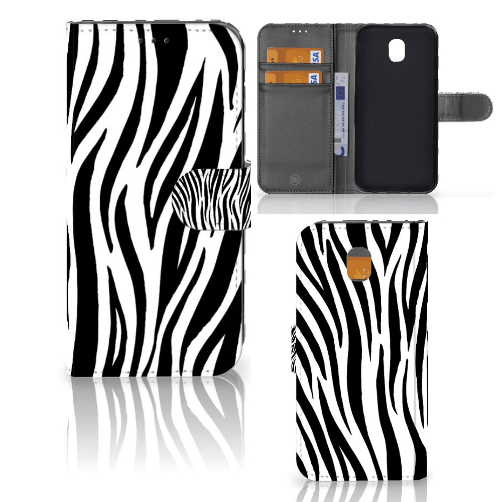 Samsung Galaxy J5 2017 Telefoonhoesje met Pasjes Zebra