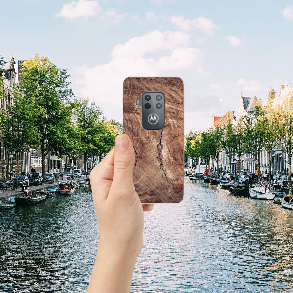 Motorola One Zoom Bumper Hoesje Tree Trunk