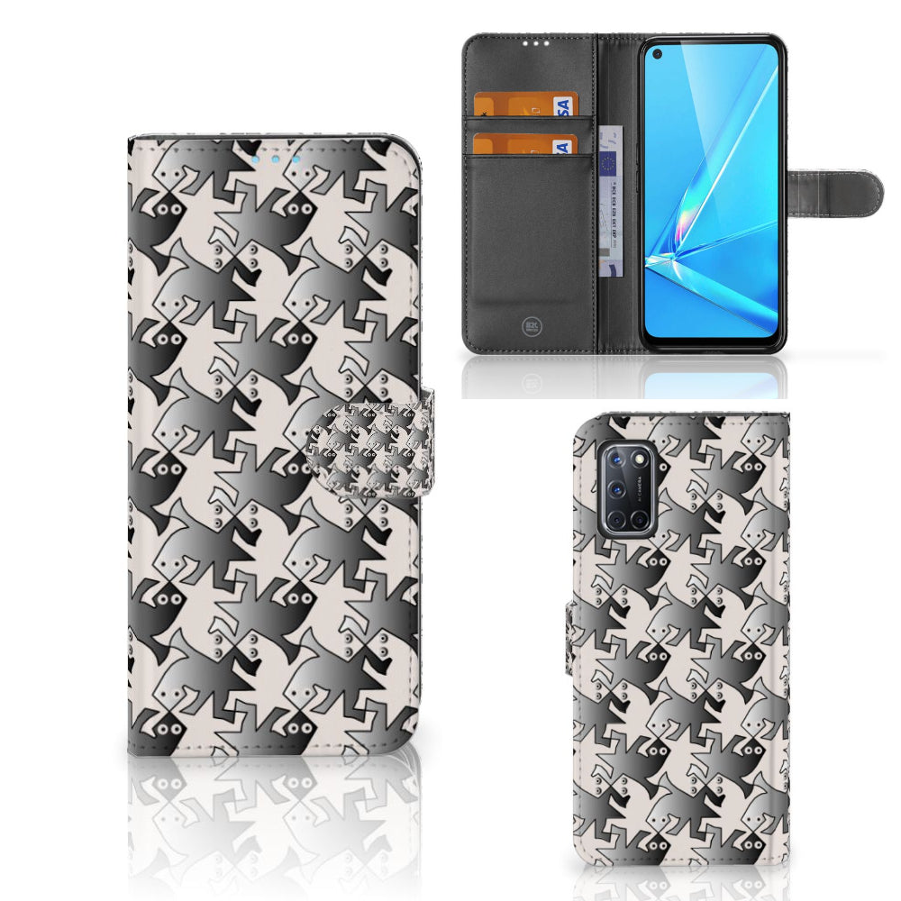 OPPO A72 | OPPO A52 Telefoonhoesje met Pasjes Salamander Grey