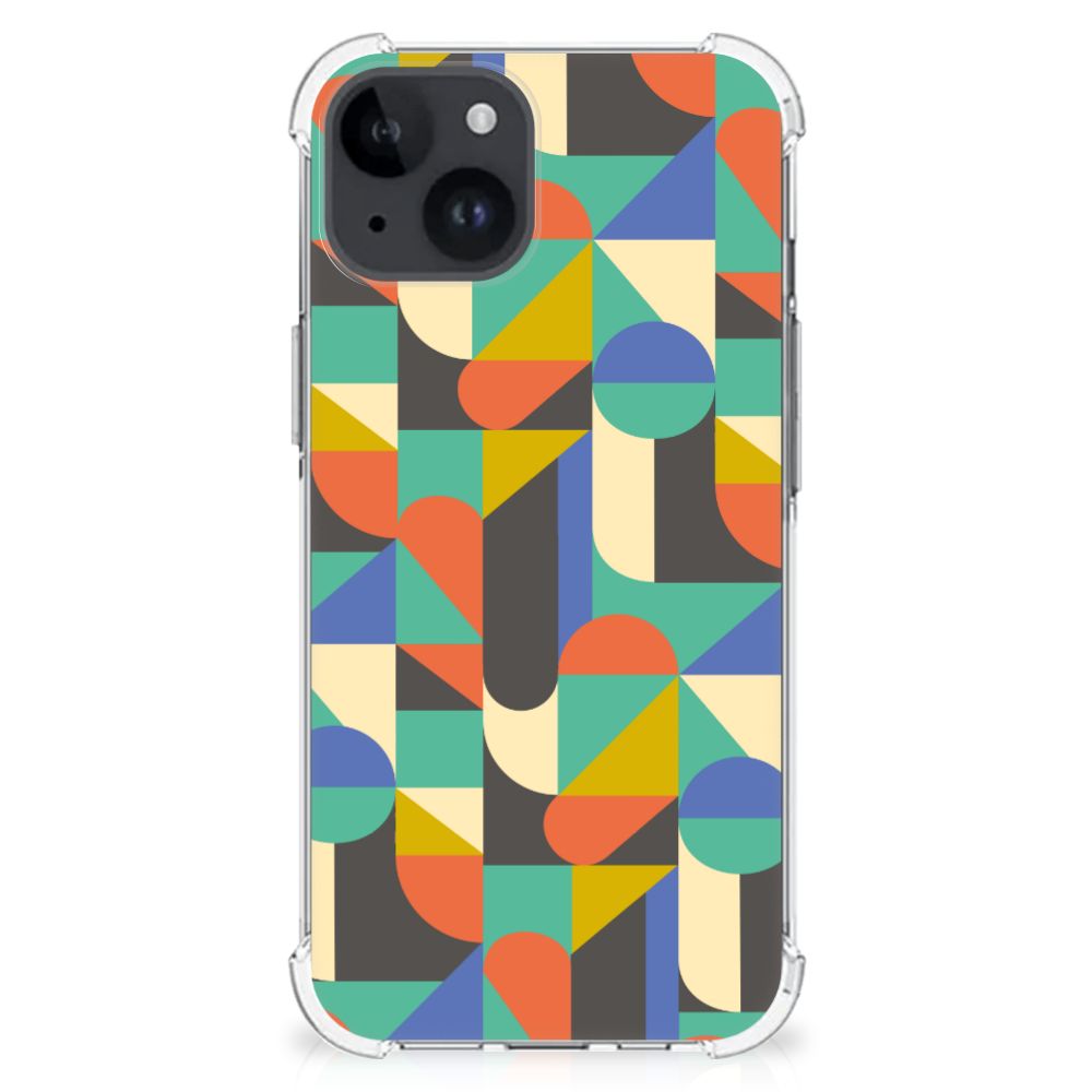 iPhone 15 Plus Doorzichtige Silicone Hoesje Funky Retro