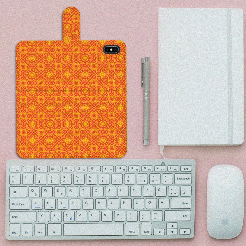 Apple iPhone Xs Max Telefoon Hoesje Batik Oranje