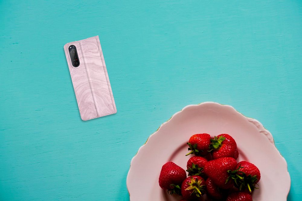 Sony Xperia 5 II Standcase Marble Pink - Origineel Cadeau Vriendin - B2C Telecom