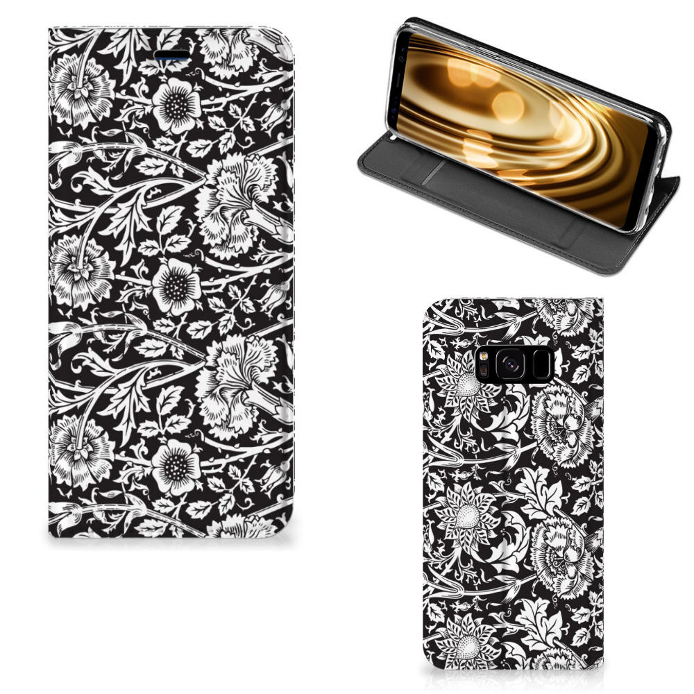 Samsung Galaxy S8 Smart Cover Black Flowers